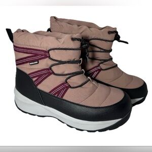 Lands' End squall insulated snow boots Women's size 9 mauve rose pink pull on